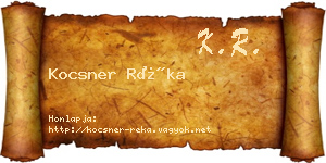 Kocsner Réka névjegykártya